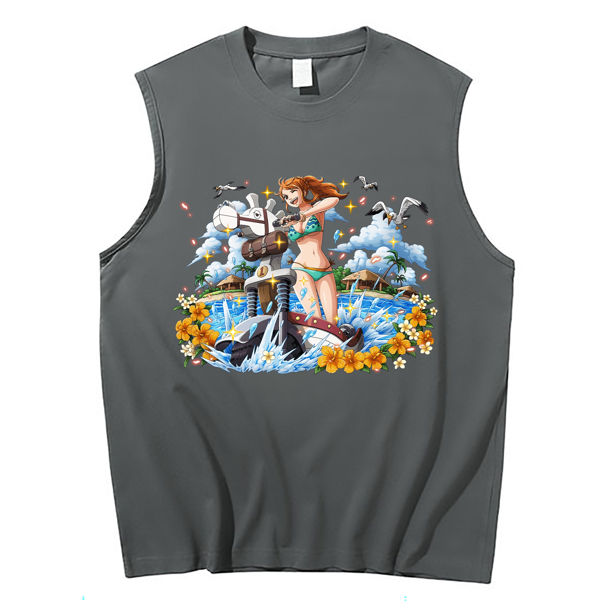 ワンピース ナミ ONE PIECE Nami コットン100％タンクトップ（フロントプリント）